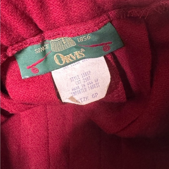 Orvis Vintage Red Wool Pleated Midi Skirt Petite 6 - Picture 4 of 6